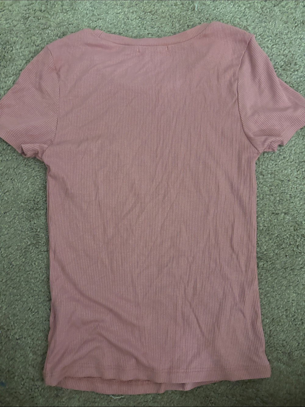 Dusty Rose Ribbed Pocket Tee - Picture 2 of 3